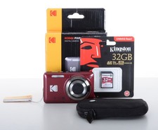 Kodak PIXPRO FZ55 16MP 5x Zoom Compact Camera Bundle Kit - Red