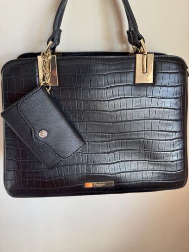 Dune london black croc effect - black,