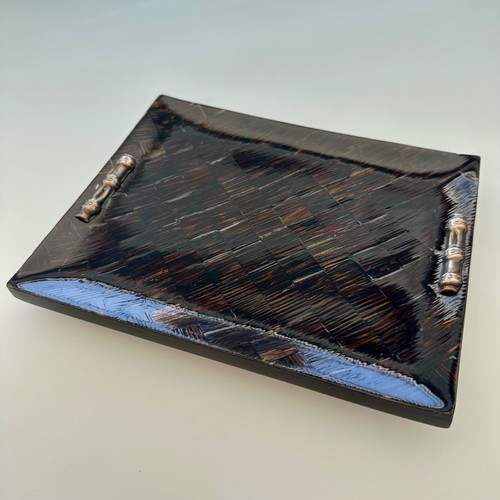 Rectangular woven dark wood - rectangular,