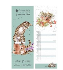 Wrendale Designs Cat Slim Calendar 2026 'Feline Friends'