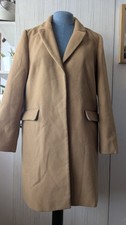 Ladies Top Shop coat in camel, size 10