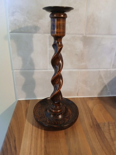 Vintage wooden candlestick - vintage,