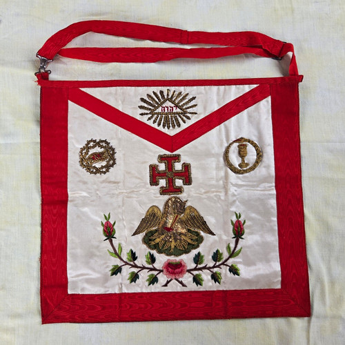 Vintage rose croix apron - vintage,