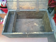 1 - Vintage Large Wooden Storage Chest - Carpenters Tool Box - 16kg Heavy Duty
