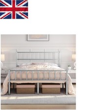 Sleek Silver 4ft6 Double Metal