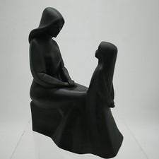 Royal Doulton Mother and Daughther Matte Black Figurine HN 2843 - 8.5" Tall