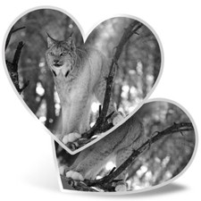 2 x Heart Stickers 15 cm - BW