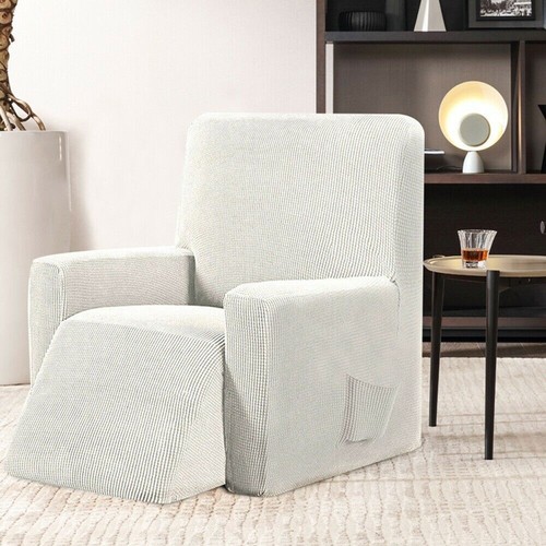 White stretch recliner chair - white,