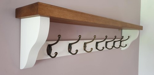 Coat rack shelf handmade - rack+shelf, wall