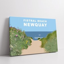 Fistral beach path, Newquay, Cornwall. Canvas Print. Wall art.