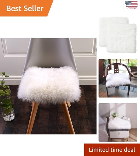 Stylish faux fur square - fur, chair