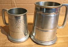 2 off pewter mugs/tankards 1/2 pint - 1 pint used