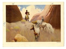 Santa Fe Dining Car Menu Texas Chief Navajo Ponies Cover Fred Harvey 1949