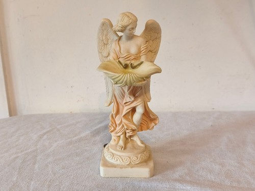 Angel sculpture alabaster - sculpture,