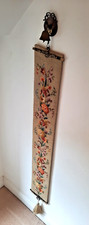 Antique Wool Work Bell Pull With Brass Bell 128x18cm