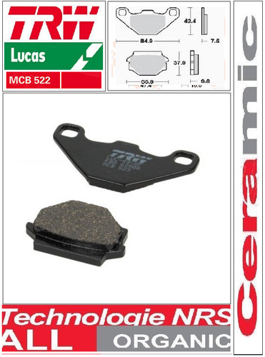 Rear brake pads trw - pads, organic