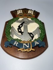 RNA Vintage Ships Plaque Sign Nautical Sailing Boat Royal Navy Shield Crest