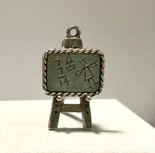 Vintage Sterling Silver Charm - Blackboard Easel - V. Rare - Nice Quality - S5