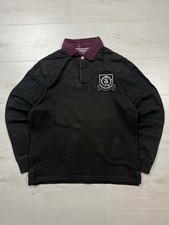 Duffer of St George Polo Shirt Men’s Embroidered Long Sleeve Button-up Rugby Top