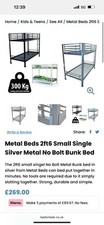 Dismantled Bunk Bed, 2ft6 Small, No Bolt