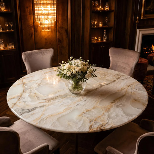Luxury round marble dining - marble,