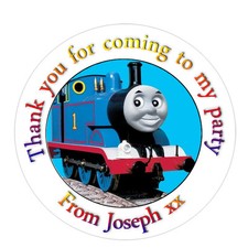 Personalised Thomas Tank inspired birthday Labels Stickers Party bag cones  