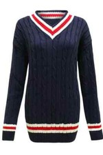 Ladies Cable Knitted V Neck