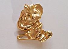 VINTAGE MOUSE BROOCH GOLD TONE