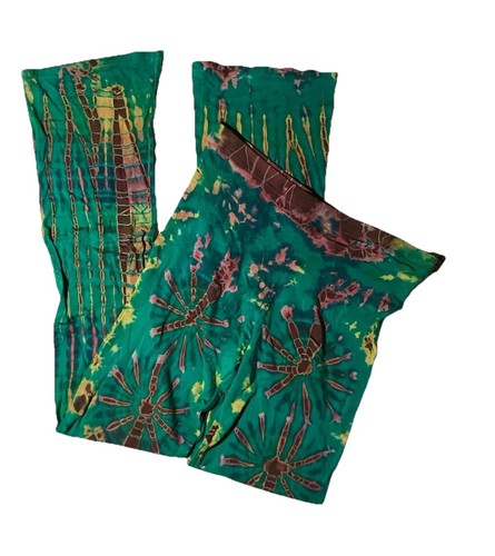 Women green tie - tie-dye, harem