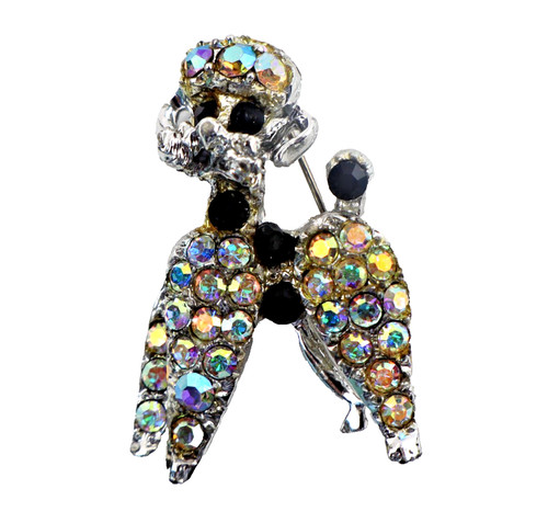 Vintage poodle dog brooch - poodle, pin