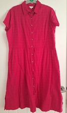 Cotton Traders Button up Dress Size 14 Magenta Pink