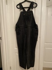 Black Denim Dungarees Size 18