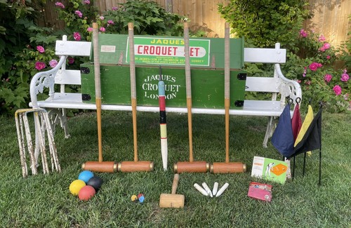 Jaques croquet set brass - croquet,