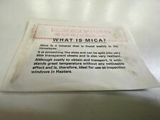 Valor Paraffin Heater Mica 3 1/4" x 1 7/8" 83mm x 47mm 116559 65S 65C STOVES NOS