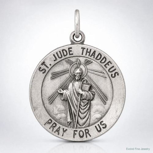 Sterling silver antiqued saint - sterling,