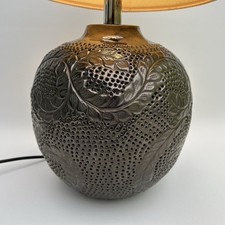 M & S Home Large Filigree Hammered Metal Lamp Base India Boho Home Lighting
