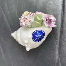 Royal Doulton Flowers Bouquet Shell  Porcelain England Bone China Vintage 