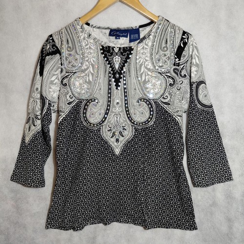 Artscapes paisley sequin top - paisley,