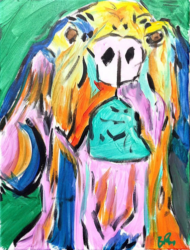 Bold colorful abstract dog - bold,