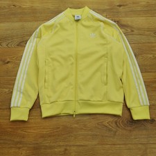 Adidas Track Jacket Mens L Large Yellow SST Originals Trefoil Firebird Retro Top