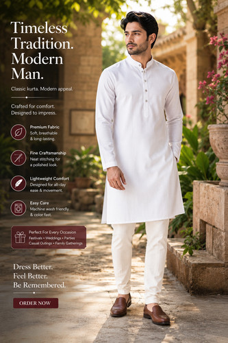 Men premium long white - men’s,