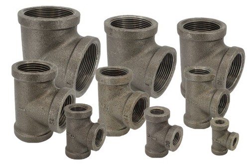 Black malleable iron tee pipe - tee,