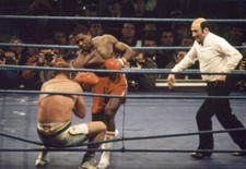 Referee John Coyle stops the
