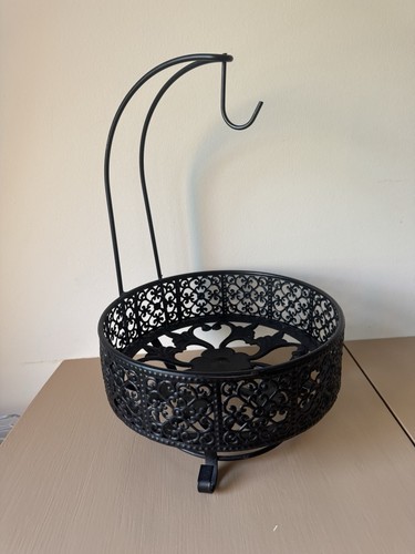 Black fruit ornate metal wire - black,