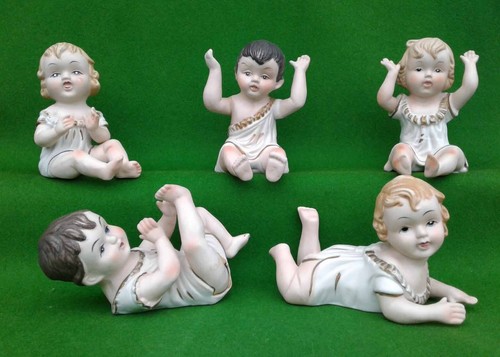 Bisque porcelain piano dolls - porcelain,