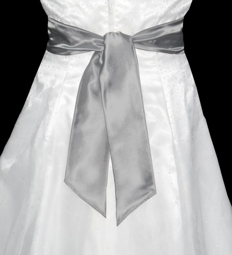 Silver grey satin wedding - silver,