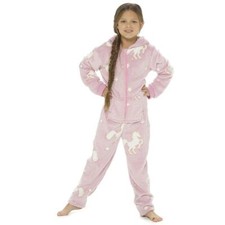 Girls Glow In The Dark Soft Flannel Fleece Unicorn A2Z Onesie One Piece Pyjamas