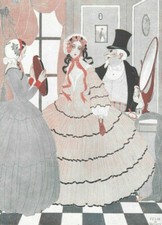 Original Art Deco Fantasia Magazine Page Art Women Fashion Shop Dress 1920s