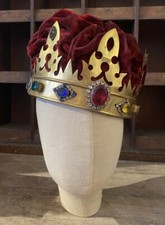 Antique Brass Jewelled Theatrical Crown Coronet Costume Ceremonial Vintage Royal