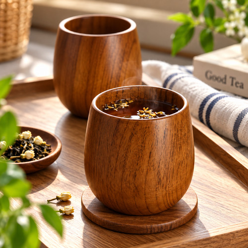 Natural wooden cup - wooden,